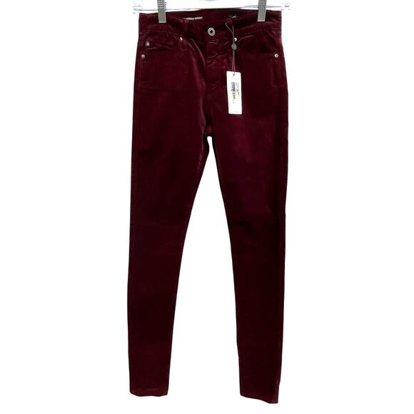 Adriano Goldschmied Women's Velvet Farrah High Rise Skinny Rich Carmine Sz 24R - Picture 2 of 12